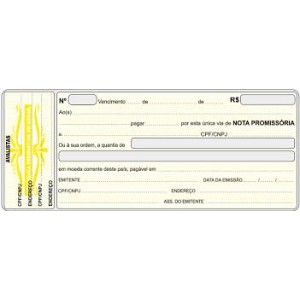 Talão nota promissória c/5 pçs 9011 fd