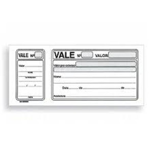 Talão vale c/ canhoto c/5 pçs 50x1 via 9012 fd 2390