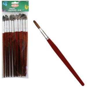 Pincel escolar no.22 pct c/12pçs 7188