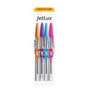 Caneta jetlux c/4 pçs cores vibrantes 173500 5084 compactor