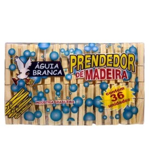 Prendedor  roupa madeira  pct c/36pçs  aguia