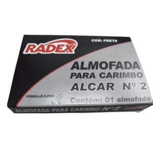 Almofada carimbo preta n.02  ref 4 c/1pç  radex