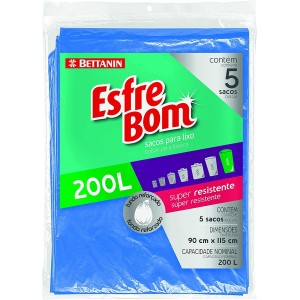 Saco lixo esfrebom almofada 200l pct c/5pçs  bt315