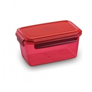 Pote 285 trava lateral 1000ml c/1pç alto transparente tampa colorida rainha