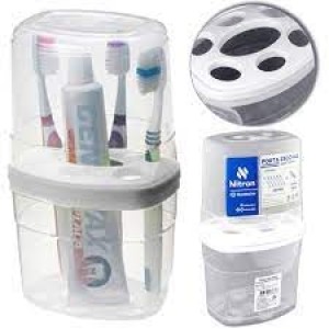 Porta escova com tampa branca c/1pç 122 Nitron