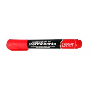 Pincel marcador permanente c/12 pçs mp-350 vermelho gramp line