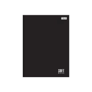 Caderno brochura capa dura 1/4 c/1 peça 48 folhas preto soft book Nova/multi