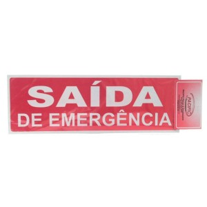 Placa sinalização pq. saída de emergência 10x30 c/1 pç Pacific