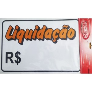 Placa sinalização gd. liquidação 20x30 c/1 pç Pacific