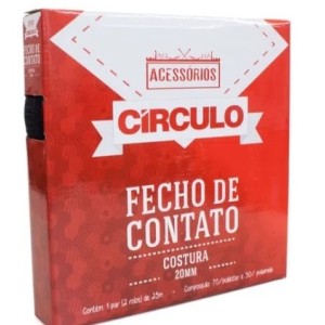 Velcro costura preto 20mmx25mt c/1 par circulo