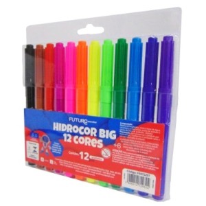caneta hidrocor big fe072207 1 cartela c/12 cores futuro