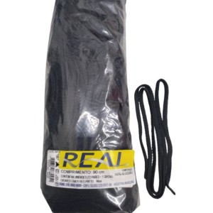 Cadarço chato 120cm preto com 144 unidades real/sipel