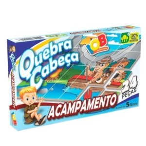 Brinquedo pedagogico quebra cabeça acampamento c09 cx papel iob