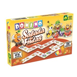 Brinquedo pedagogico dominó salada de frutas c04 cx papel iob