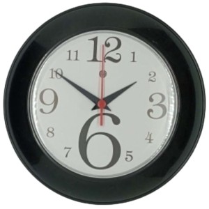 Relógio parede grande pla-519 numeral gde preto fundo branco c/1pç plasfort