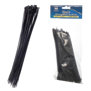 Abraçadeira nylon preta pacote com 100 unidades 4,5mmX180mm 227-1