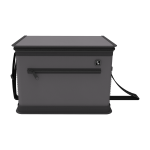 Bolsa térmica 12 litros tropical cinza e preta soprano