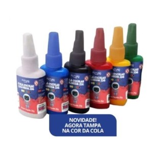 Cola escolar colorida 25gr c/6 cores fe032209 futuro