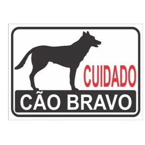 Placa sinalizacao grande cao bravo 20x30 c/1pç pacific