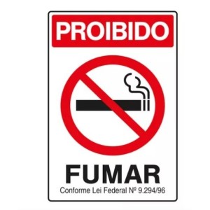 Placa sinalizacao grande proibido fumar 20x30 c/1pç pacific