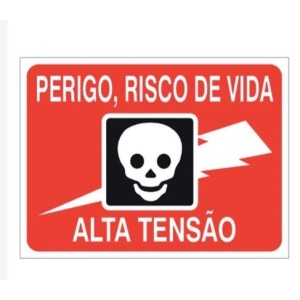 Placa sinalização pequena perigo alta tensao 15x20 c/1pç pacific
