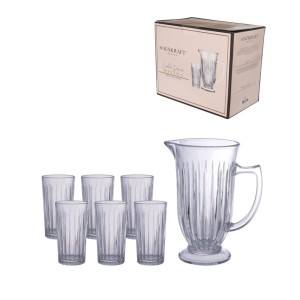 Conjunto jarra com 6 copos melina transparente cjps084/ab
