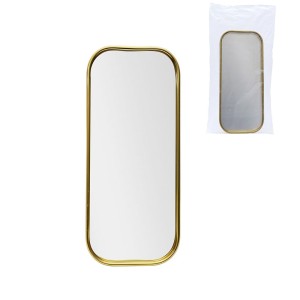 Bandeja espelhada retangular dourada 22x9,5cm banj016/do hauskraft