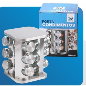 Porta condimento 12 pçeas giratorio quadrado 8747 2w import