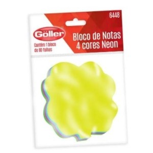 Bloco adesivo postit neon flor 6448 g-1448 c/1pç c/80fls goller